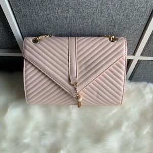 Chevron quilted flap bag